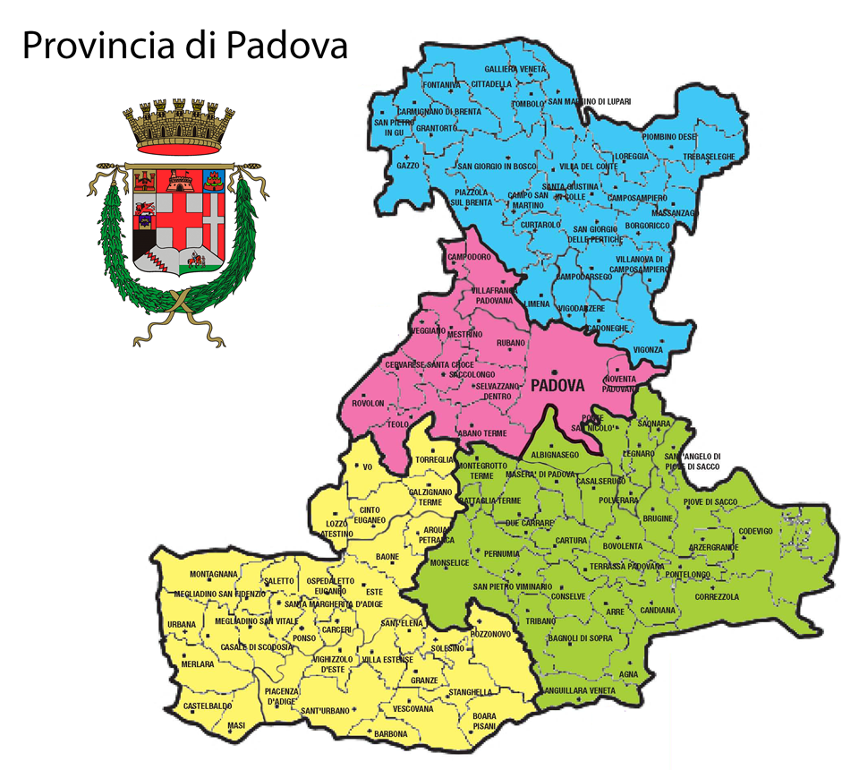 Mappa della provincia di Padova